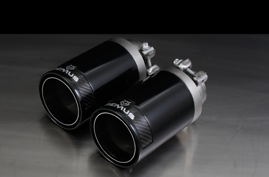 Remus Exhaust Rear Silencer Left/Right with 2 tail pipes 98 mm Black Chrome, straight, carbon insert - Cayman 987 2.7 180 kW 2006-2009 Remus Exhaust Rear Silencer Left/Right with 2 tail pipes 98 mm Black Chrome, straight, carbon insert - Cayman 987 2.7 180 kW 2006-2009