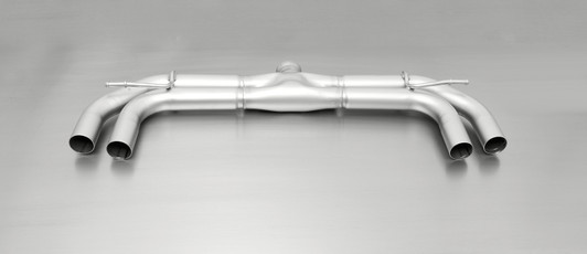 Remus Exhaust Non-Resonated Rear Silencer Left/Right with 4 tail pipes 84 mm angled, rolled edge, chromed - Leon 5F 3/5 Door 1.6 TDI FR 66 kW CLHB 2013-2016