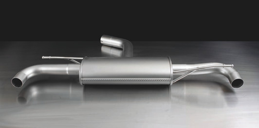 Remus Exhaust Rear Silencer Left/Right with 2 tail pipes 98 mm Black Chrome, straight, carbon insert - Golf Mk6 2.0 TSI GTI Edition 35 173 kW  2011-2012