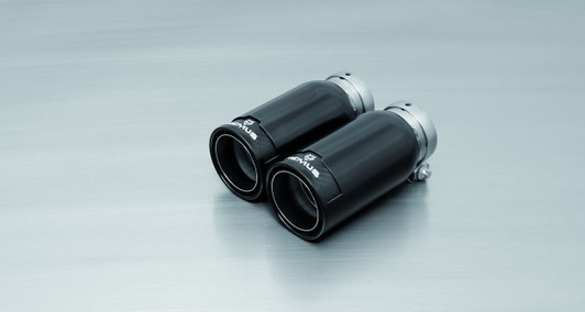 Remus Exhaust Non-Resonated Cat back System with Non-Resonated Rear Silencer Left/Right with 4 tail pipes 84 mm Black Chrome, straight, carbon insert - Golf Mk7 Hatchback 1.4 TSI 90 kW CXSA 2012-2016