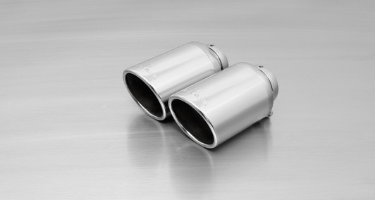 Remus Exhaust Non-Resonated Cat back System Left/Right with 2 tail pipes 102 mm angled, rolled edge, chromed - Golf Mk7 Hatchback 2.0 GTI Clubsport 195 kW CJXE 2016-