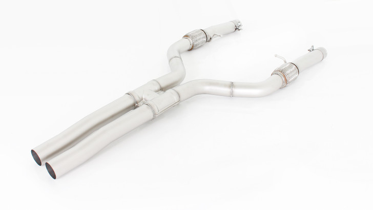 Remus Exhaust Non-Resonated Cat back system with integrated vacuum controlled valves with 4 tail pipes 102 mm angled/angled, rolled edge, chromed - Giulia Type 952 2.9 V6 Quadrifoglio 375 kW  2016-