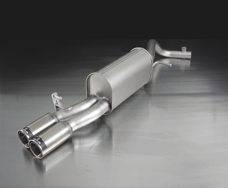 Remus Exhaust Rear Silencer Left with 2 tail pipes 84 mm straight, carbon insert - A1 8X 1.6 TDI 55 kW CAYA 2010-