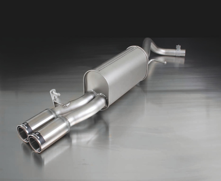 Remus Exhaust Rear Silencer Left with 2 tail pipes 84 mm straight, carbon insert - A1 8X 1.6 TDI 66 kW CAYB 2010-