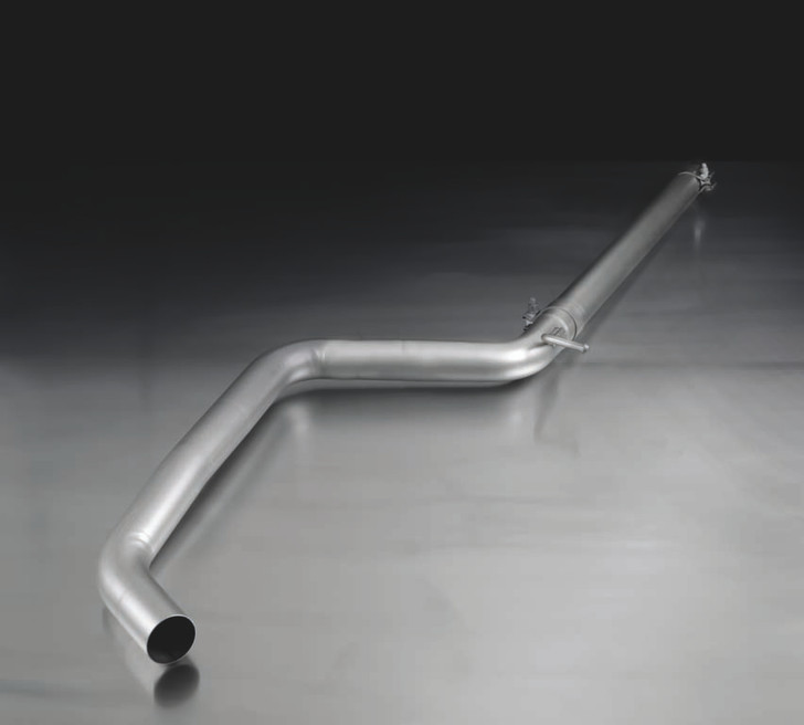 Remus Exhaust Non-Resonated Cat back System Left with 2 tail pipes 84 mm angled, rolled edge, chromed - A3 8V Hatchback 1.4 TFSI 92 kW CPVA 2012-