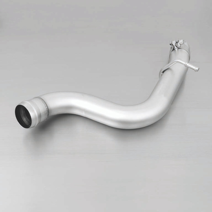 Remus Exhaust Rear Silencer Left with 2 tail pipes 84 mm angled, rolled edge, chromed - A3 8V Hatchback 1.8 TFSI Quattro 132 kW CJSA 2014-