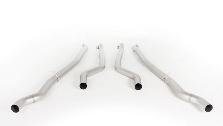 Remus Exhaust Non-Resonated Cat back System Left/Right with Integrated valves using the OE valve control system with 4 Carbon tail pipes 102 mm angled, Titanium internals - 5 Series G30/G31 M550i xDrive 340 kW N63B44C 2017-