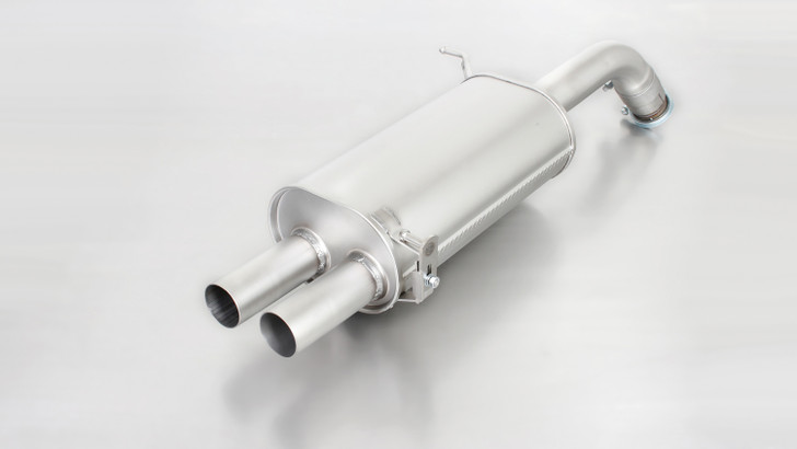 Remus Exhaust Rear Silencer Left with 2 tail pipes 84 mm angled, rolled edge, chromed - Fiesta Mk7 1.6 ST 200 147 kW  2016-