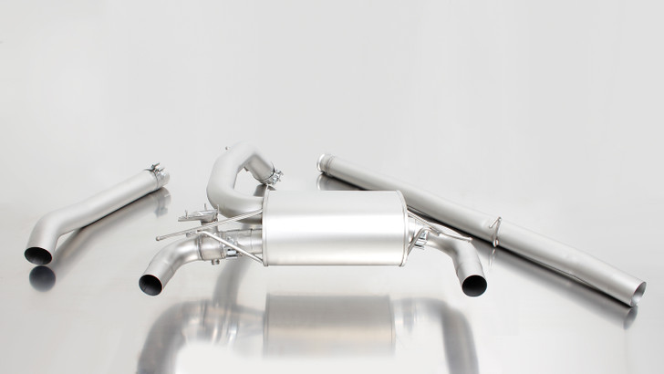Remus Exhaust Non-Resonated Cat back System Left/Right with Integrated valves using the OE valve control system with 2 tail pipes 115 mm angled, engraved, chromed - Focus Mk3 2.3 RS 257 kW  2016-