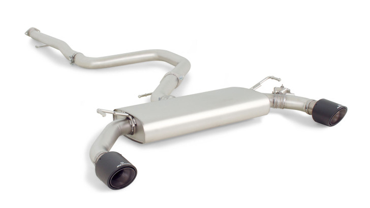 Remus Exhaust Non-Resonated Cat back System Left/Right with Integrated valves using the OE valve control system with 2 tail pipes 102 mm angled, straight cut, chromed - i30 PDE 2.0 N 184 kW G4KH 2017-2018