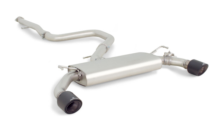 Remus Exhaust Non-Resonated Cat back System Left/Right with Integrated valves using the OE valve control system with 2 tail pipes 102 mm angled, straight cut, chromed - i30 PDE 2.0 N Performance 202 kW G4KH 2017-2018