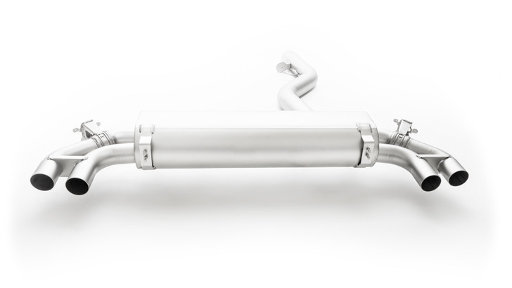 Remus Rear Silencer Left/Right with Integrated valves using the OE valve control system with 4 tail pipes Ø 84 mm angled, rolled edge, chromed - 3 Series G20/G21 330i 190 kW B48B20B 2018-