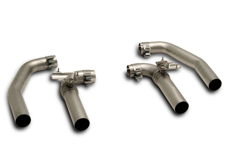 Remus Axle back system with integrated valves controlled by the OE valve control system with 4 tail pipes Ø 102 mm angled, straight cut, chromed - Formentor Type KM7 2.0 TSI 4Drive 228 kW DNF 2020-