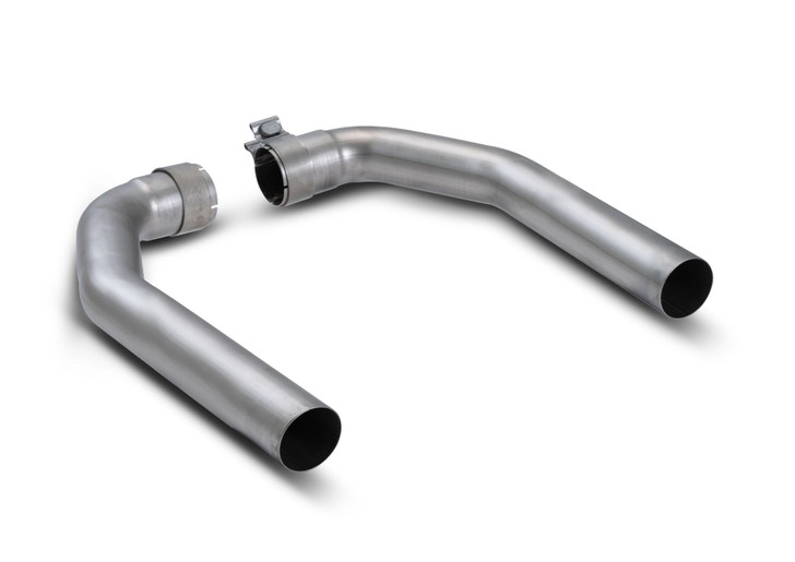 Remus Axle back system Left/Right with 2 tail pipes Ø 115 mm angled, engraved, Black Chrome - Focus Mk4 2.3 ST Hatchback 206 kW  2020-