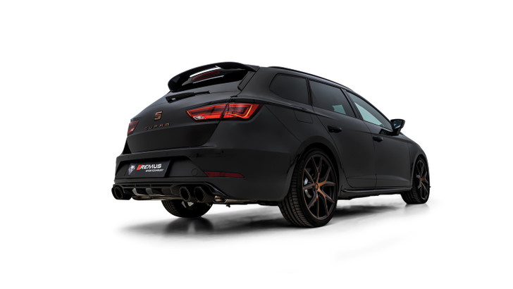 Remus GPF back System Left/Right with 4 tail pipes Ø 102 mm angled, straight cut, chromed - Leon 5F ST Estate 2.0 TSI Cupra R 4drive 221 kW DNUE 2019-