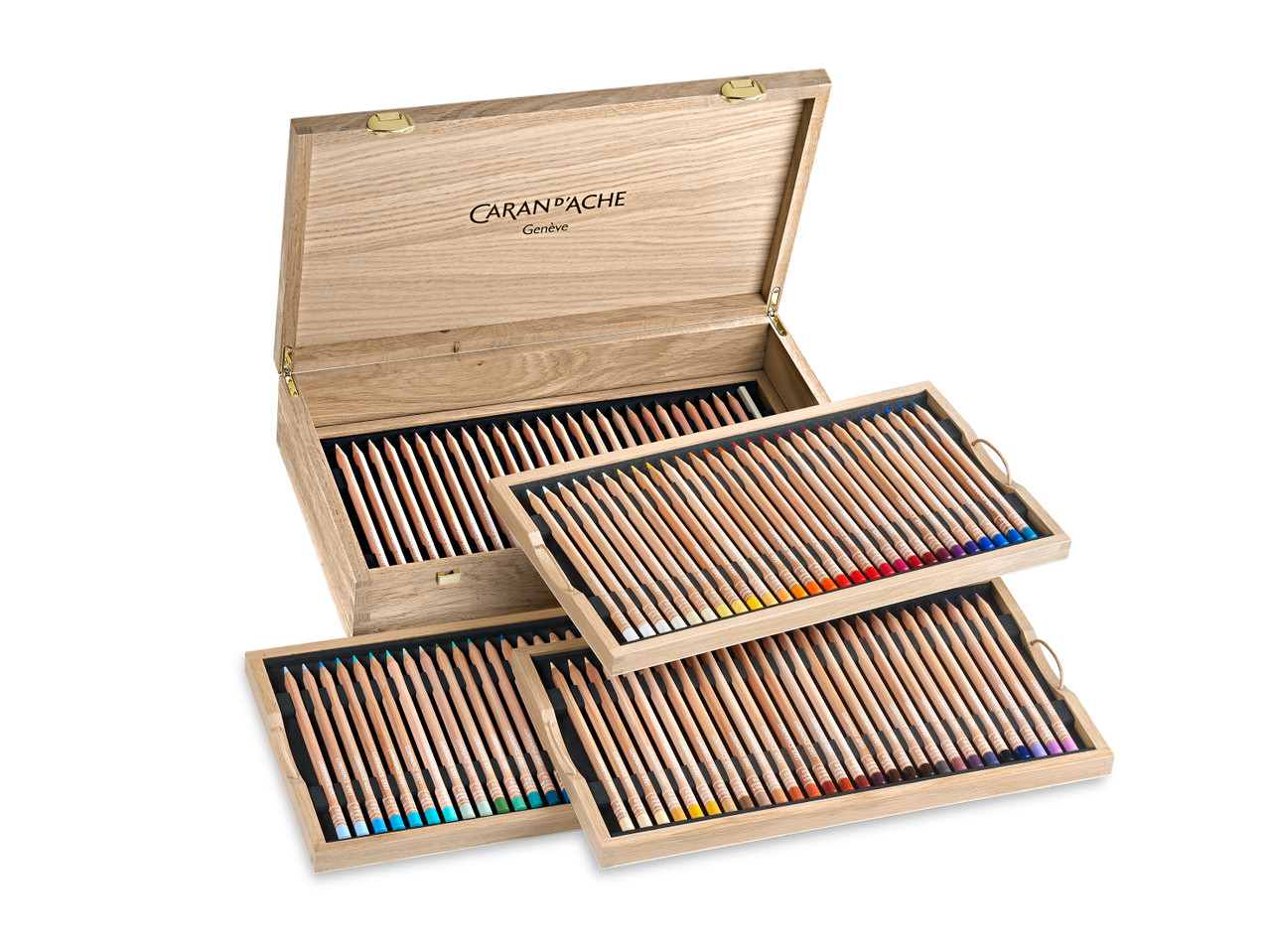 Caran d'Ache Luminance 6901™ Wooden Box 100 — 112‑Piece Premium