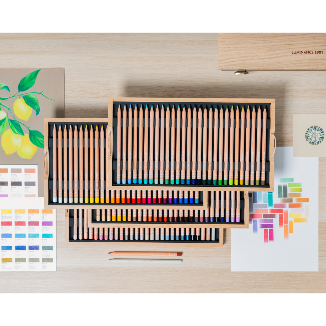 Caran d'Ache Luminance 6901™ Wooden Box 100 — 112‑Piece Premium