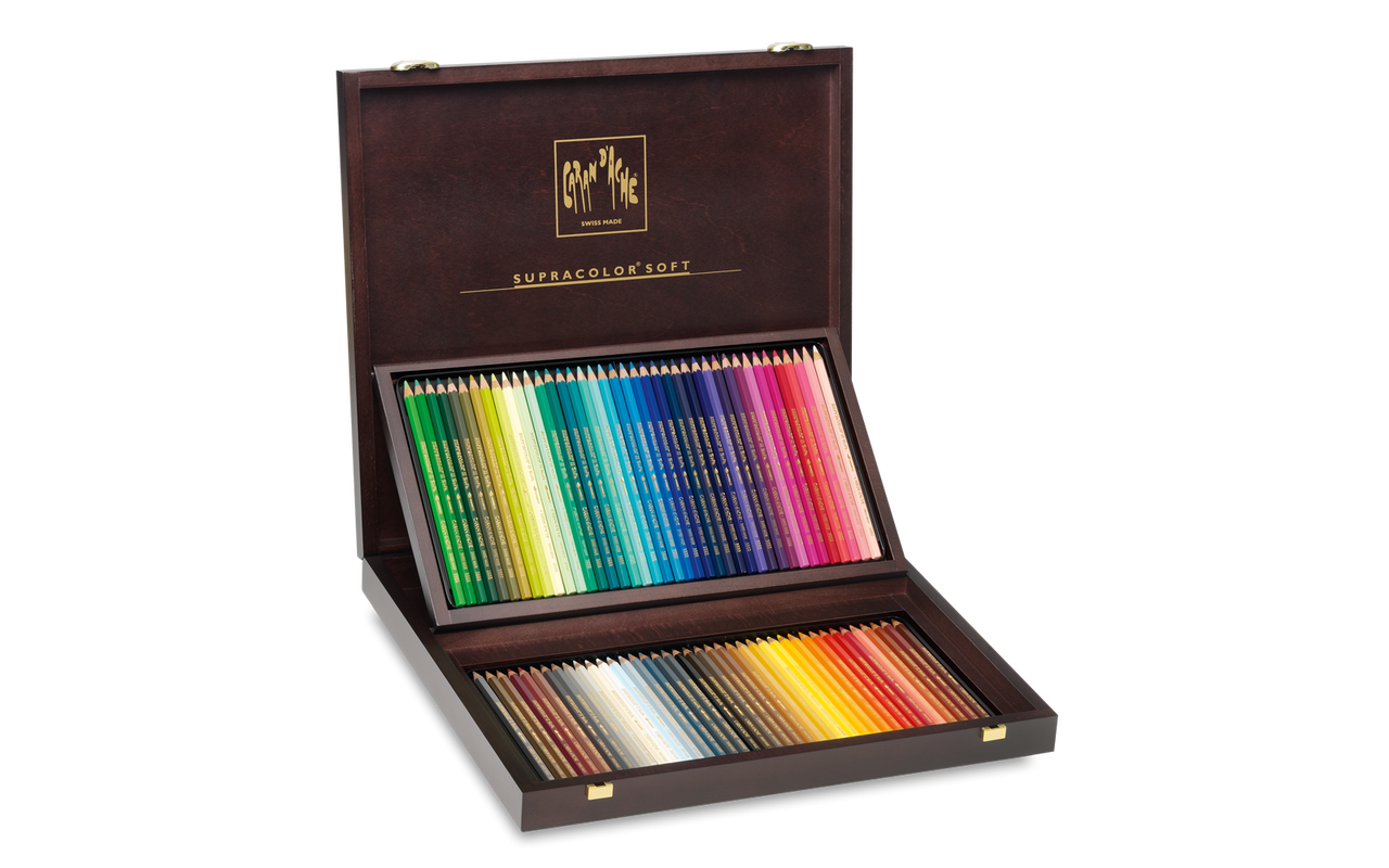Caran d'Ache Luminance Colored Pencils - Assorted Colors, Wood Box, Set of  80