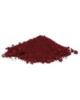 Rublev Colours Mars Red Yellow Shade PR 101 dry pigment - close-up of warm russet iron oxide red powder texture for paint making