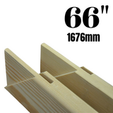 Side profile of professional-quality stretcher bars crafted from kiln-dried, finger-spliced pine, providing strong, straight support for non-framed stretched canvases.