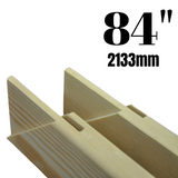 Canvas stretcher bars lying flat, showing smooth, polished kiln-dried pine. Perfect for professional artists, offering long-lasting support for canvases of any size.