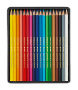 Close-up of Caran d’Ache Swisscolor water-soluble colour pencils—smooth laydown pencils for watercolor washes and layering.