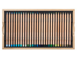 Open wooden box with four removable trays of Luminance 6901 pencils Open wooden box with four removable trays of Luminance 6901 pencils