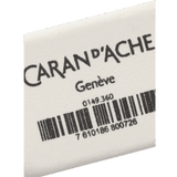 Close-up of Caran d’Ache small flat eraser (149.360) showing the smooth edges and off-white surface for clean pencil erasing.