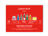 Caran d’Ache A6 postcards 12 pack 250gsm hot pressed mixed media paper (454.112) FSC certified acid free with address back for posting.