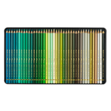 Caran d’Ache Pablo 120 coloured pencils – greens to neutrals tray with premium FSC cedar barrels, metal case