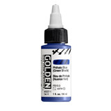 Golden High Flow Acrylics 30ml Phthalo Blue Green Shade S4 bottle with ultra-fluid acrylic paint and front label visible