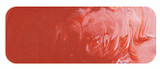 Textured brushstroke of Red Oxide acrylic paint with impasto finish