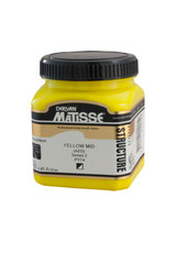 Matisse Structure Acrylic 250 ml Yellow Mid AZO paint jar with branded label