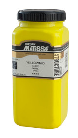 Matisse Structure Acrylic 500 ml Yellow Mid AZO paint bottle front view