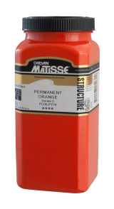 Matisse Structure Acrylic 500 ml Permanent Orange paint bottle front view