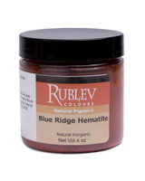 Rublev Colours Blue Ridge Hematite dry pigment in tub – natural red iron oxide PR102 powder, 100g