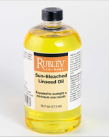 Rublev Colours Sun-Bleached Linseed Oil 16 fl oz (473ml) artist oil painting medium bottle on white background