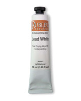 Rublev Underpainting Lead White 50ml tube on white background, fast drying alkyd underpainting white