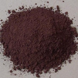 Top view of Blue Ridge Violet Hematite pigment powder PR102 showing fine red iron oxide texture