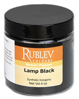 Rublev Colours Lamp Black dry pigment 100g jar label PBk6 high purity carbon black pigment