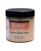 Rublev Colours Yellow Ochre Light dry pigment 100g jar French PY43 goethite earth pigment from Luberon quarries
