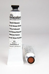 Ceracolors Water-Soluble Wax Paint 50ml - S1 Burnt Sienna tube upright on white background professional encaustic wax paint