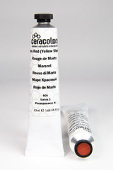 Ceracolors Water-Soluble Wax Paint 50ml - S1 Mars Red Yellow Shade tube upright on white background professional wax paint PR 101