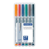 Staedtler Lumocolor Non Permanent Fine - Box of 6 Colour (0.6mm)