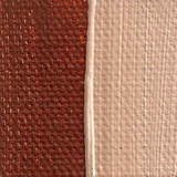 Sartorius Red oil paint swatch on primed cotton canvas showing mass tone and 1:1 tint mixed with titanium white