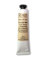 Rublev Artists Oil Paint Flemish White 150ml tube on white background Natural Pigments