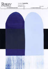 Lazurite PB29 drawdown card showing deep mass tone and 1:2 tint with titanium white, with scraped undertone area