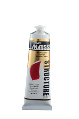 Front view of Matisse Structure Acrylic Series 1 – 75ml professional paint tube with branding Matisse Structure Acrylics 75ml - Brilliant Alizarine S3