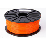 3.0 mm orange PLA filament—side view of anti-tangle spool, food-grade biodegradable material.
