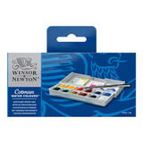 Winsor & Newton Cotman Watercolour Sketchers Pocket Box Set of 12 Half Pans and Brush